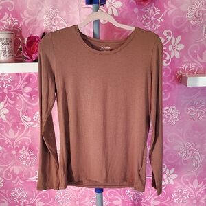 Tahari Woman Brown Long Sleeve Tee